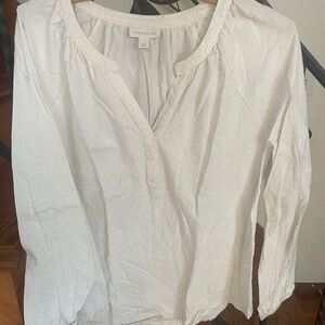 White with gold polka dot charter club long sleeve